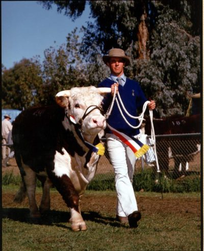 Steve Reid and Bundarra Idealist, Grand Champion Wodonga 1988.